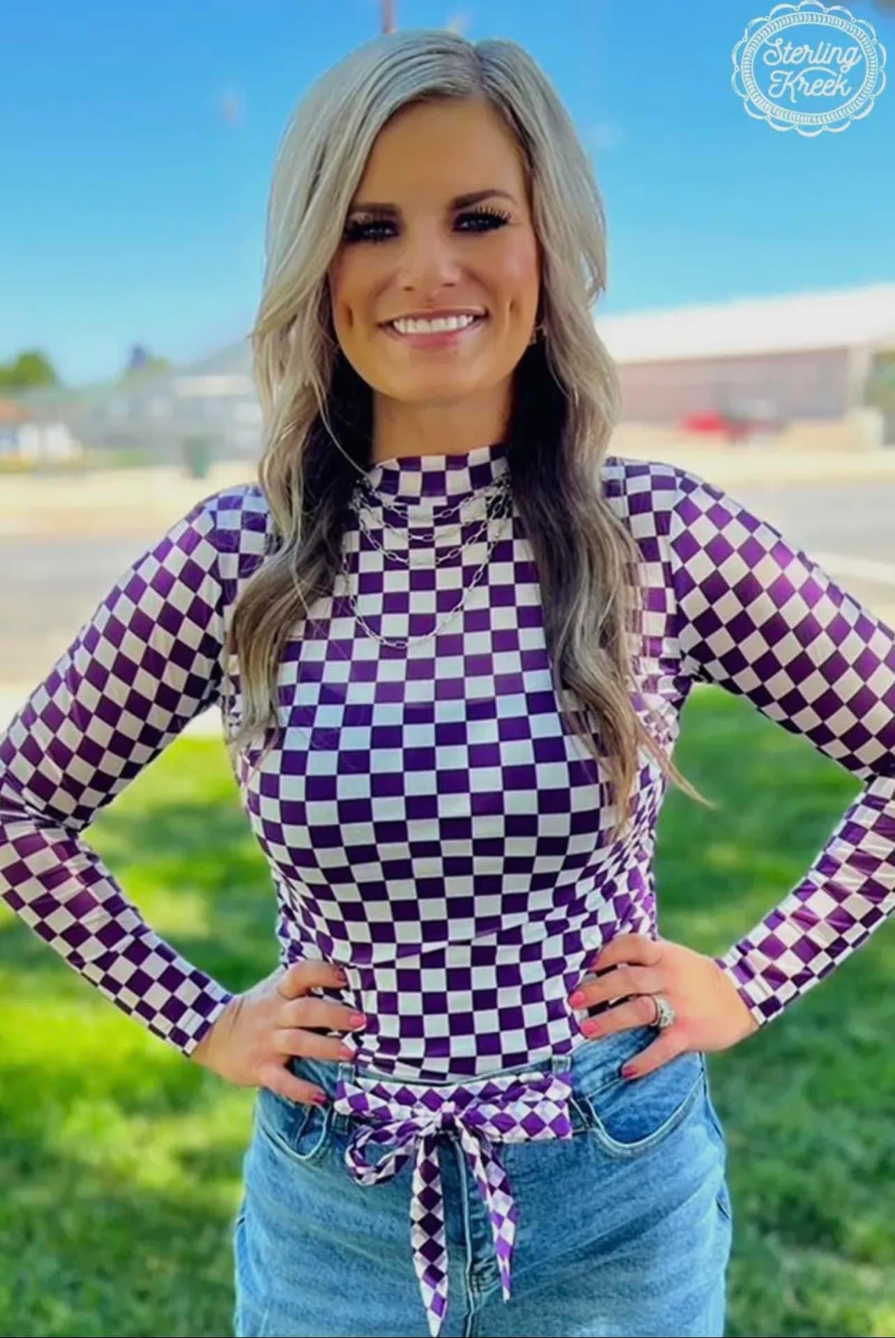 Pep Rally Mesh Purple & White