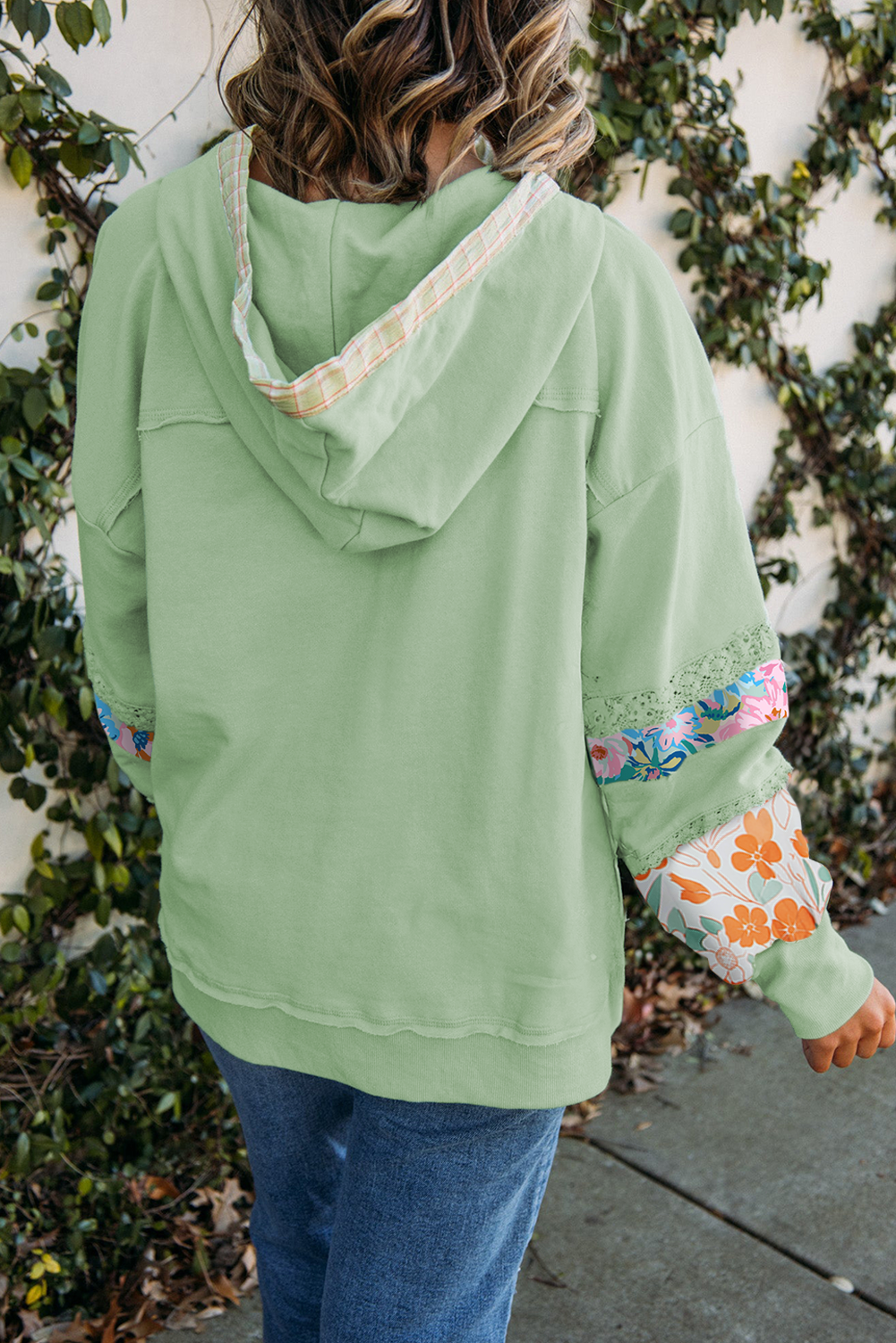 Lace Floral Hooded Pullover LT