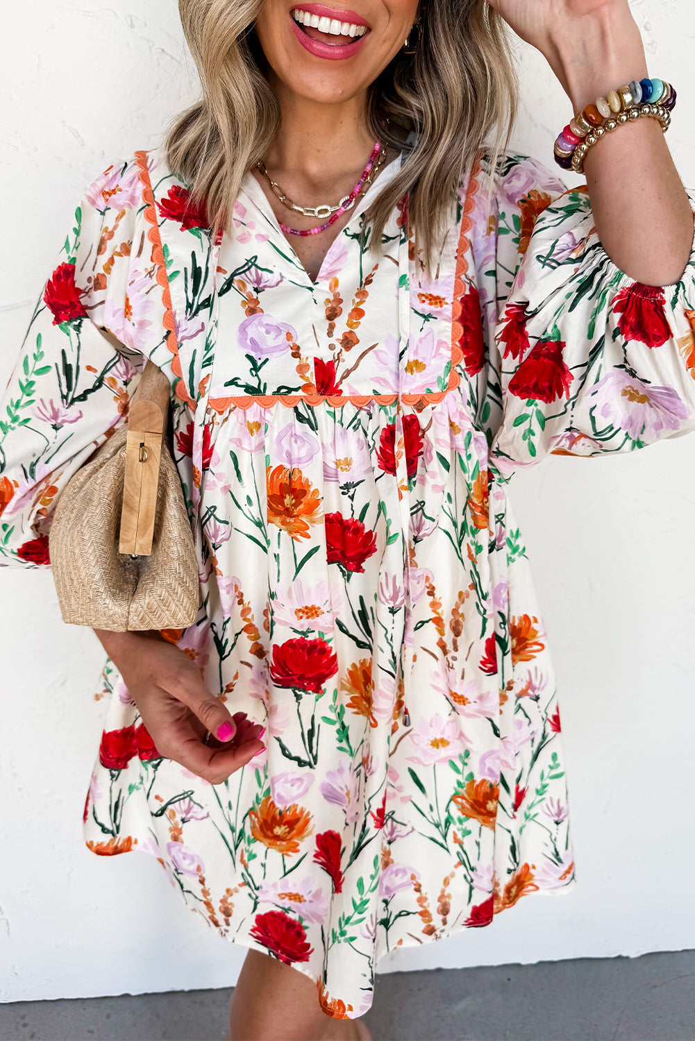Floral Ricrac Trim Dress LT