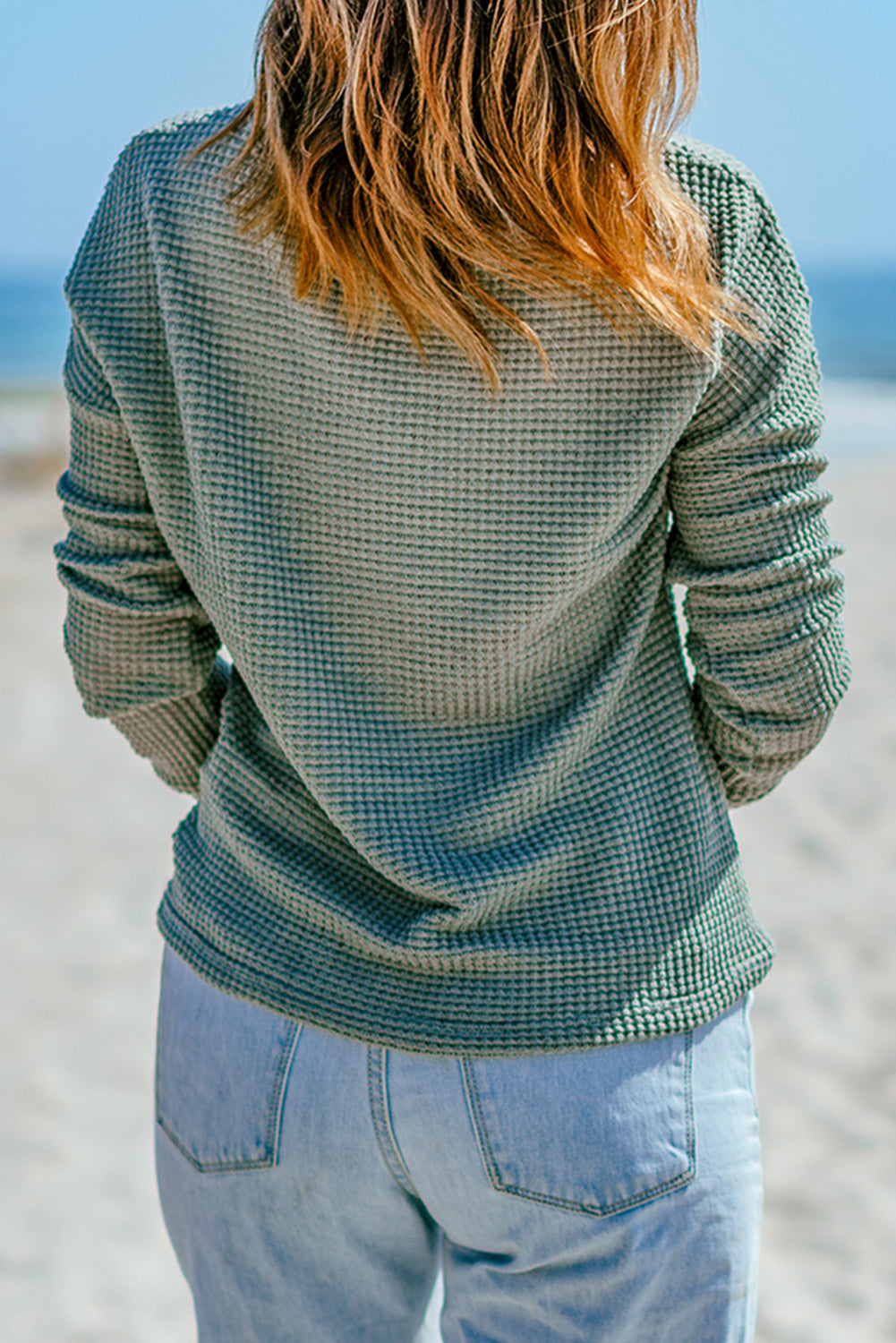 Green Waffle Knit Top LT