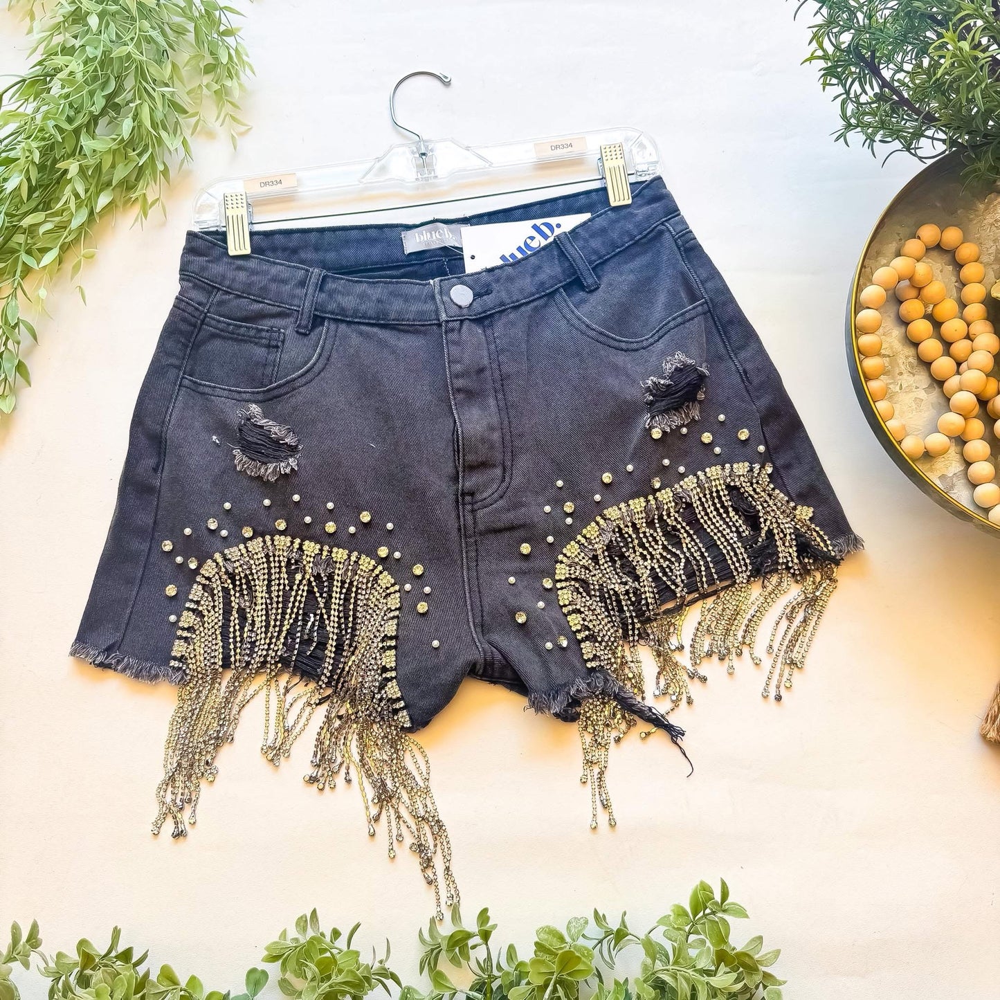 Rhinestone Rodeo Fringe Shorts