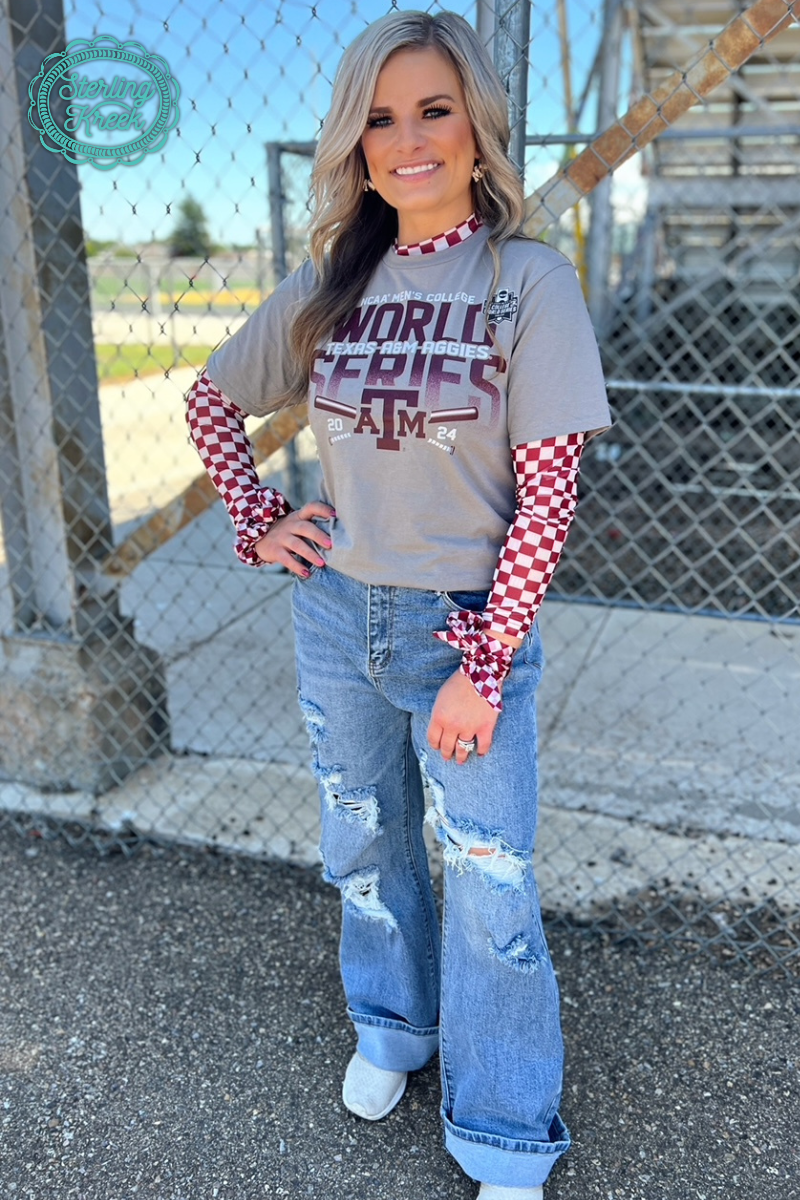 Pep Rally Mesh Maroon & White