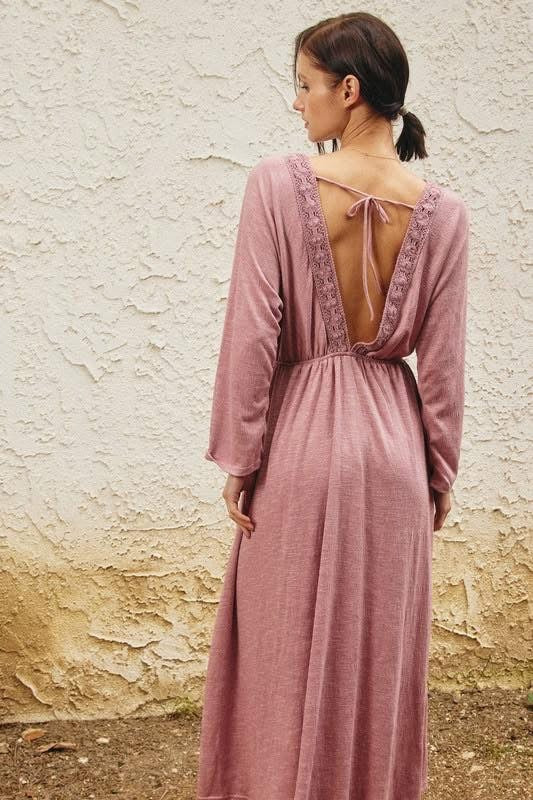 Effortlessly Chic Mauve Maxi Dress
