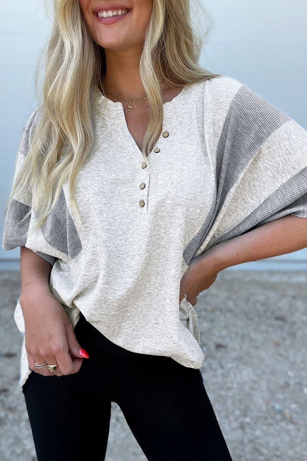 Grey Two Toned Top May.