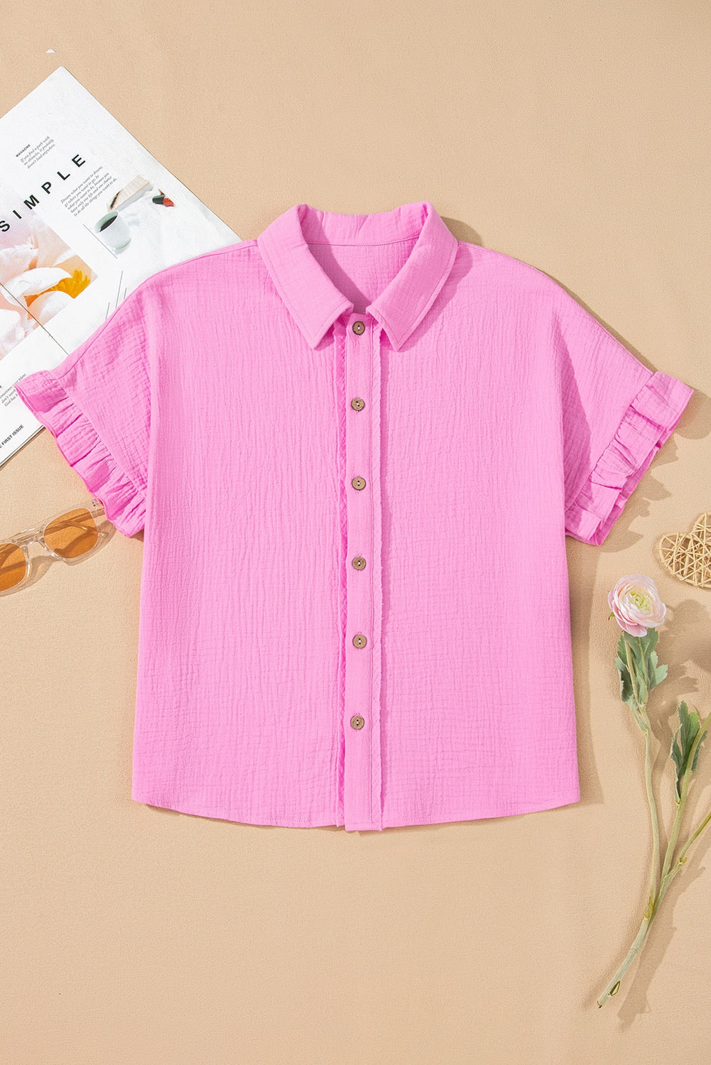 Pink Button Blouse May.