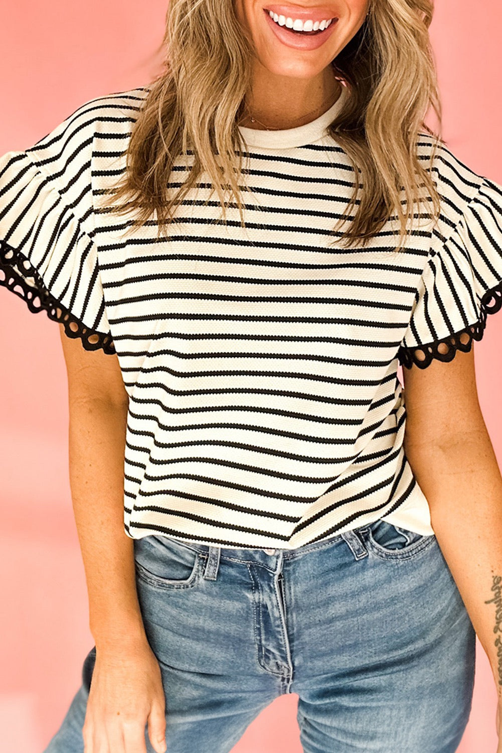 Black Striped Blouse RTS