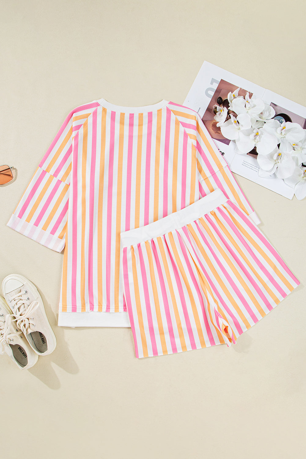 Pink and Orange Stripe Casual Set LT