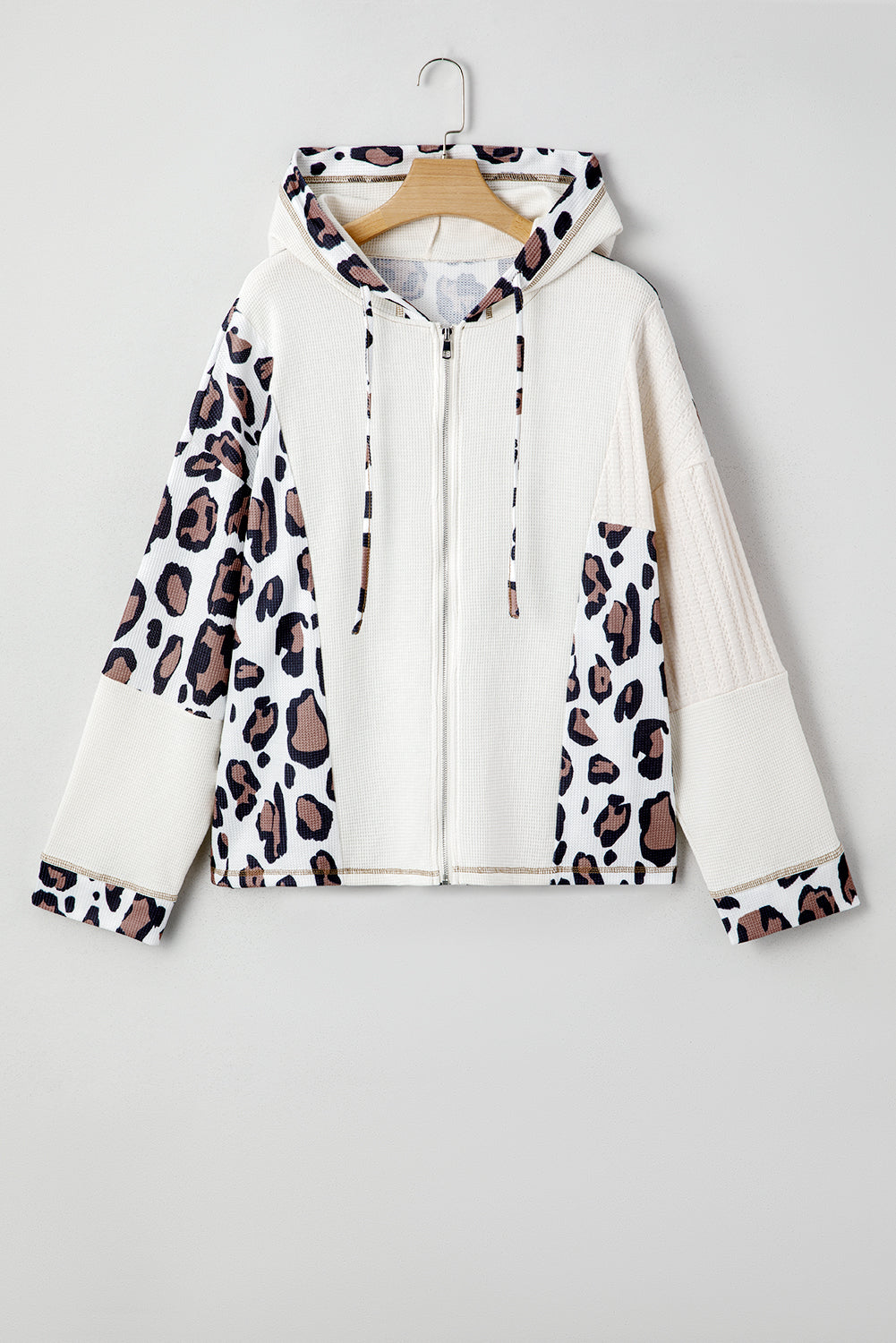 Apricot Leopard Patchwork Hoodie LT