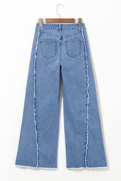 Raw Hem Flared Denim Jeans LT
