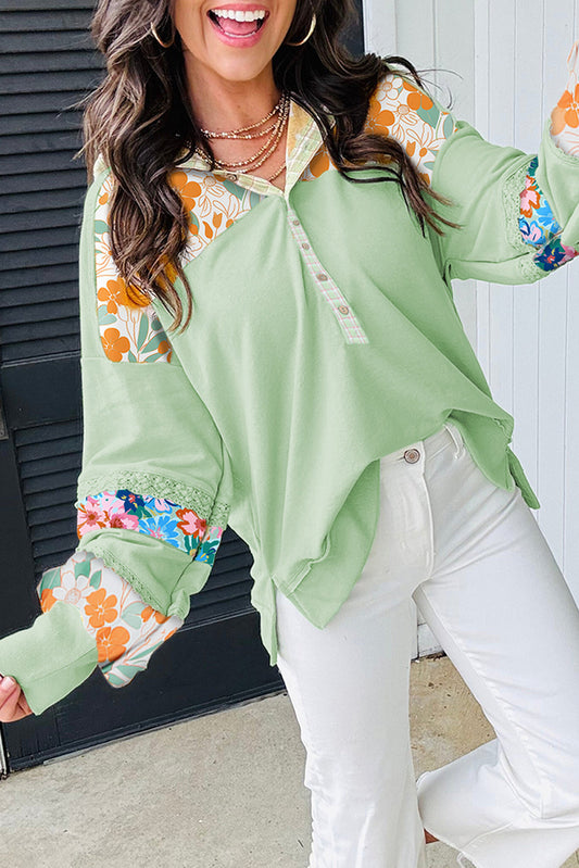 Lace Floral Hooded Pullover LT