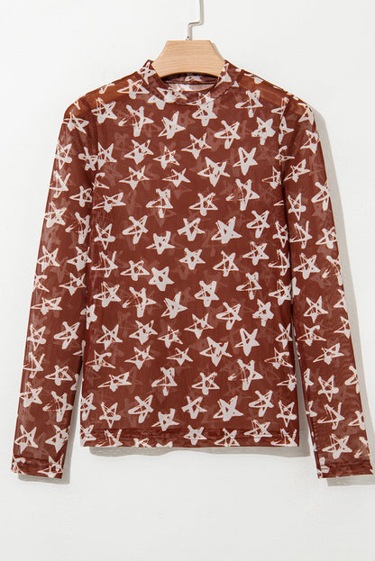 Red Mesh Star Slim Top RTS