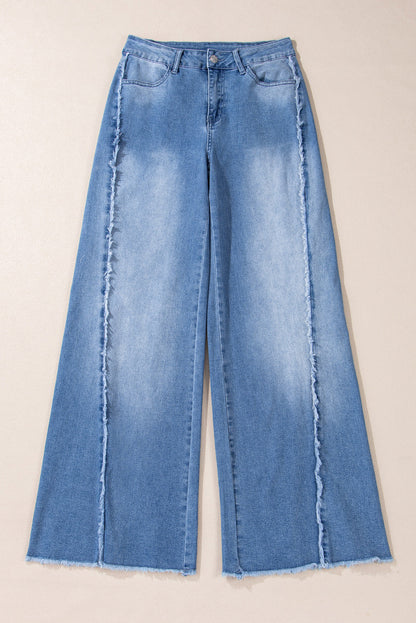 Raw Hem Flared Denim Jeans LT