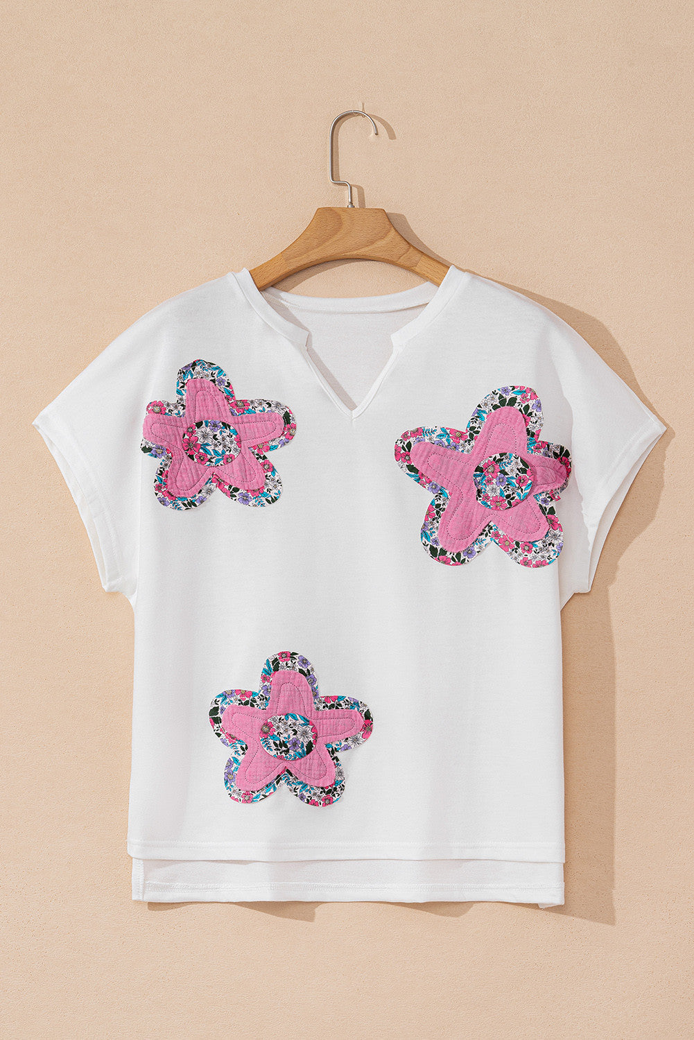 White Floral Appliqué Top February.
