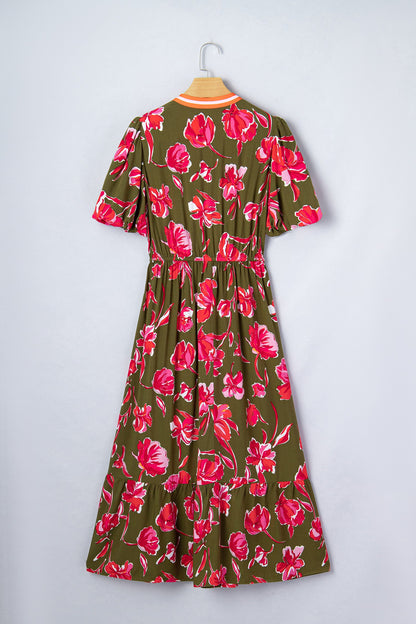 Green Floral Maxi Dress RTS