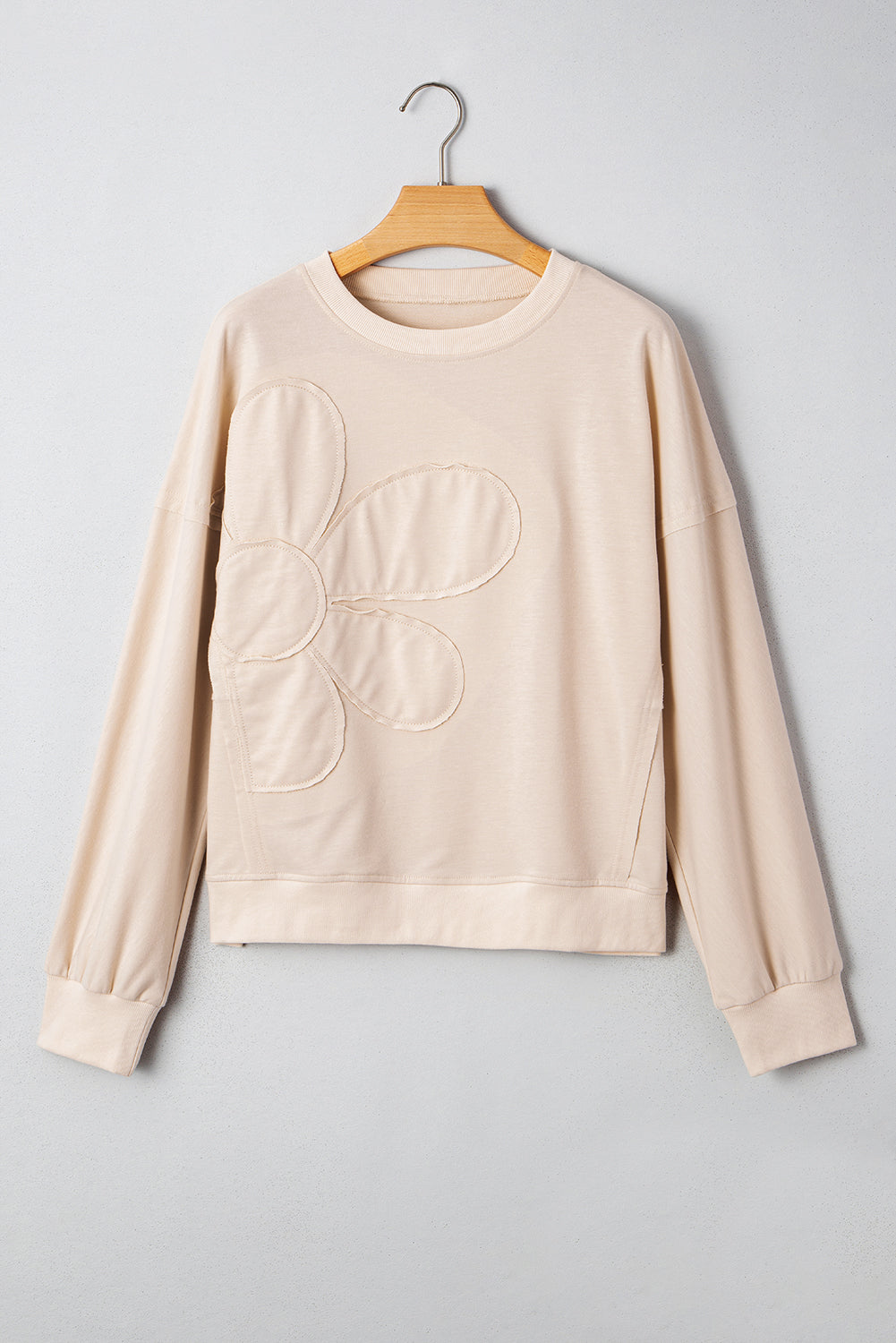 Beige Raw Edge Flower Top LT