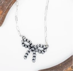 TIPI Cherie Coquette Bow Silvertone
Necklace