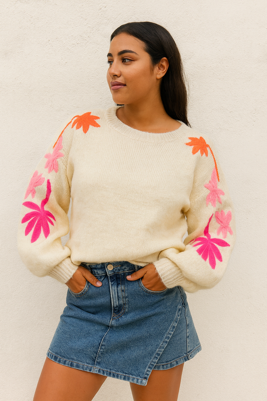 Embroidered Floral Sweater LT