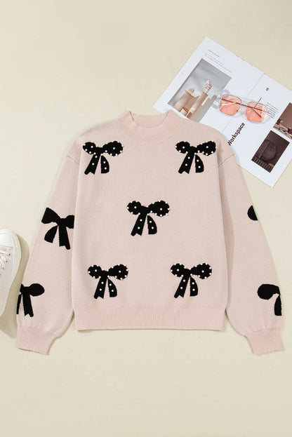 Beige Pearl Bow Sweater September.