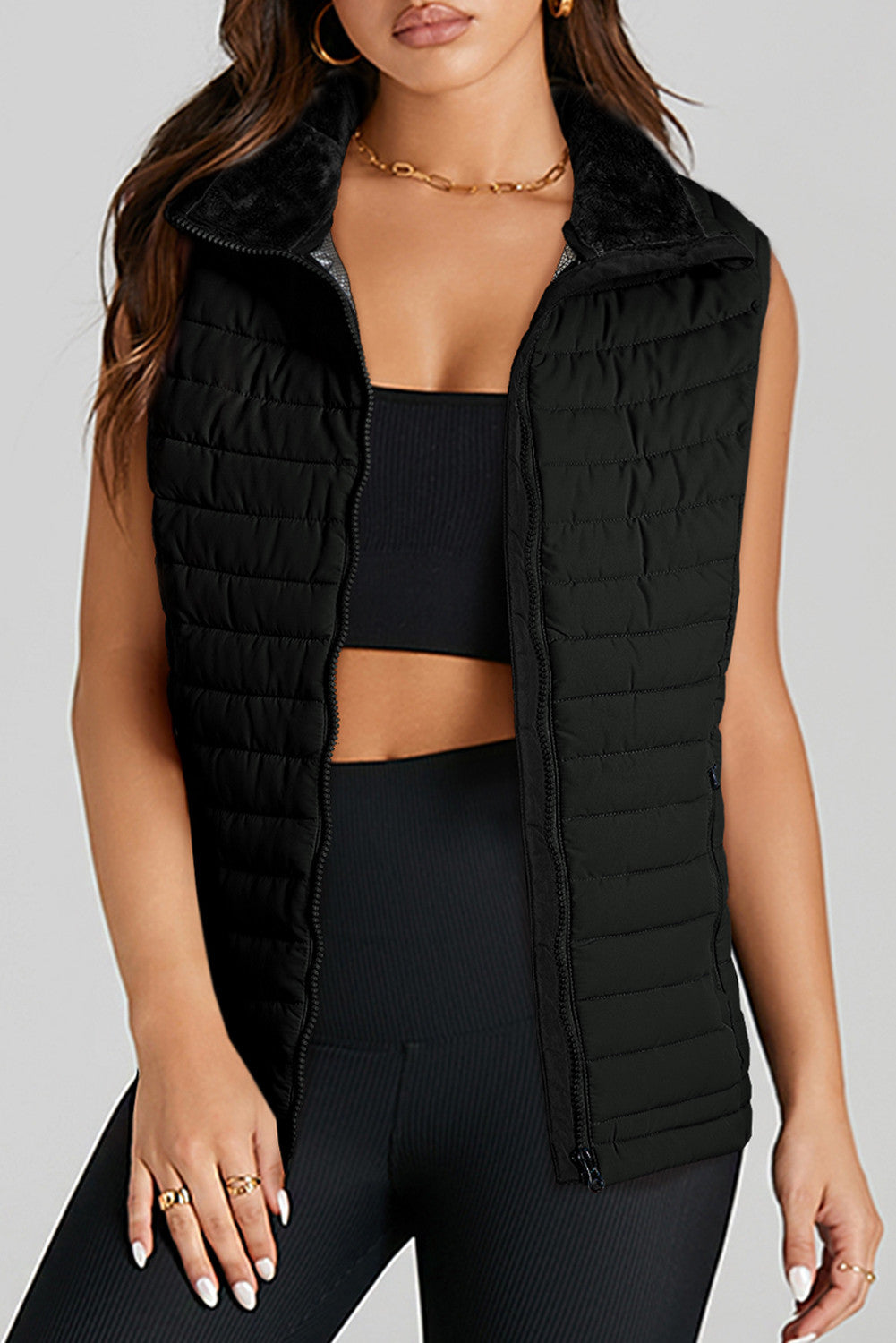 Black Puffer Vest RTS