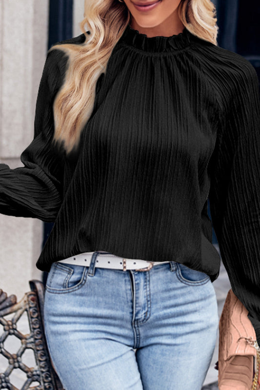 Black Frilled Blouse LT