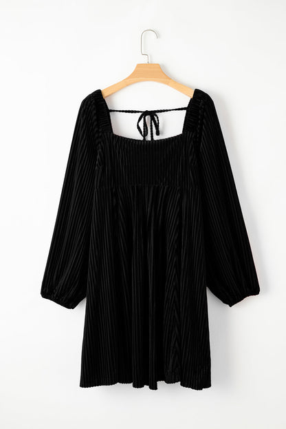 Black Velvet Babydoll Dress LT