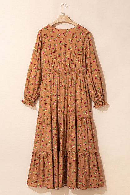 Brown Floral Plus Size Maxi September.
