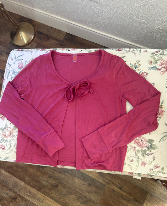 Berry Sweet Tie-Front Cardigan
