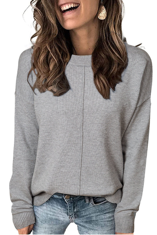 Gray Center Seam Sweater September.