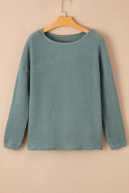 Green Waffle Knit Top LT