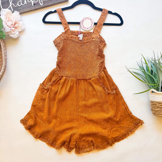 Rust Ruffle Romper