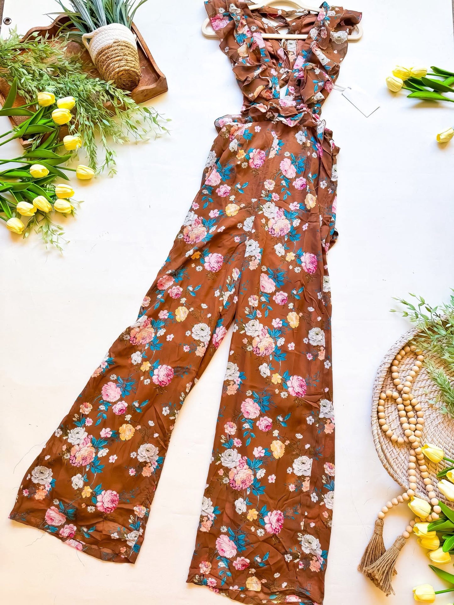 🌸 Ruffle Floral Wide-Leg Jumpsuit 🌸