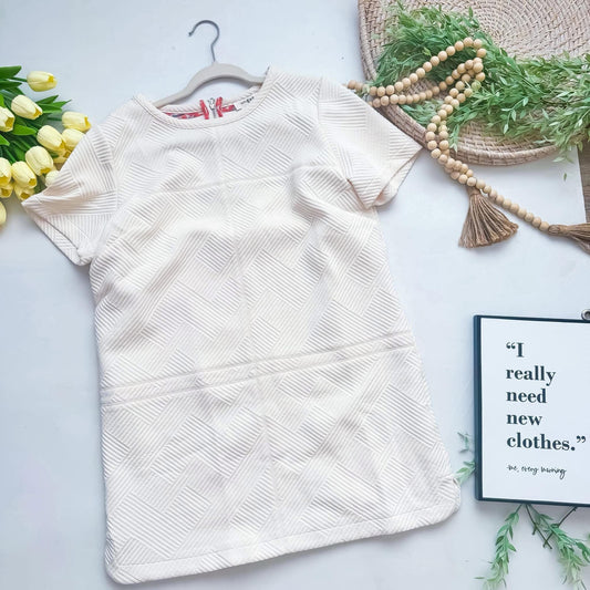 🤍 Textured Ivory Shift Dress 🤍