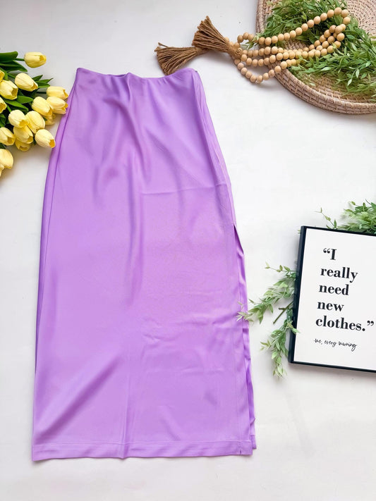 💜 Lavender Satin Midi Skirt 💜