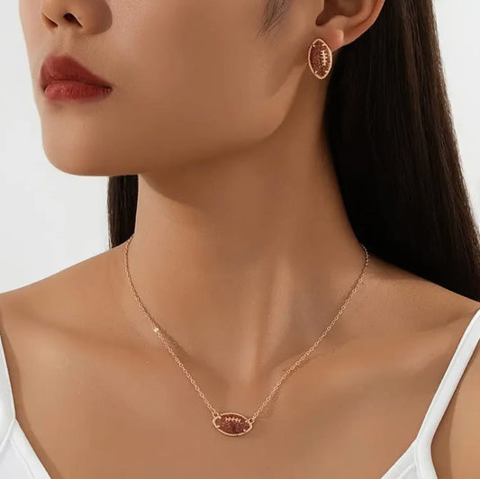 🏈 Football Necklace and Earrings Set 🏈