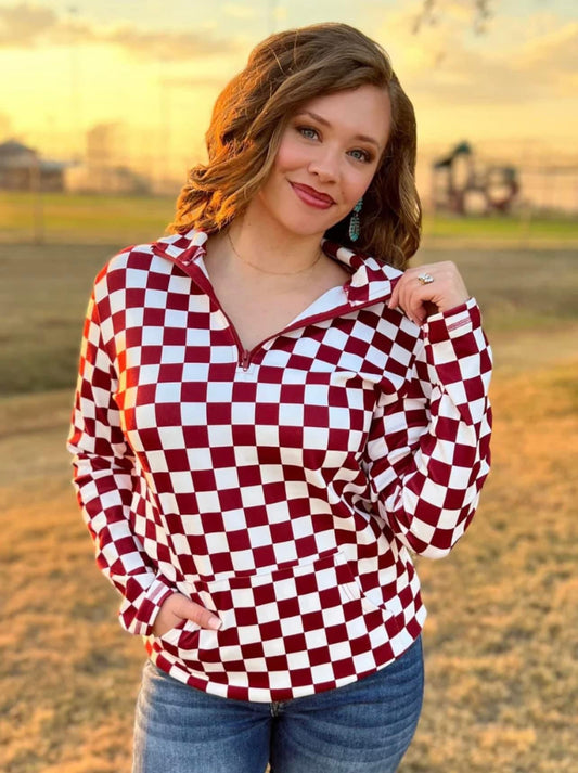 Pep Rally Pullover Maroon & White