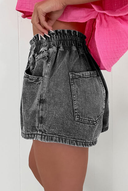 Grey Drawstring Waist Shorties May.