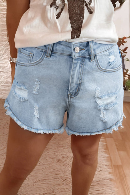 Loose Distressed Denim Shorties LT