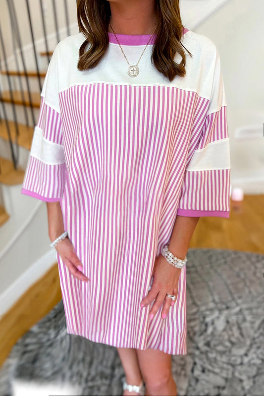 Purple Striped Patchwork Dress May.