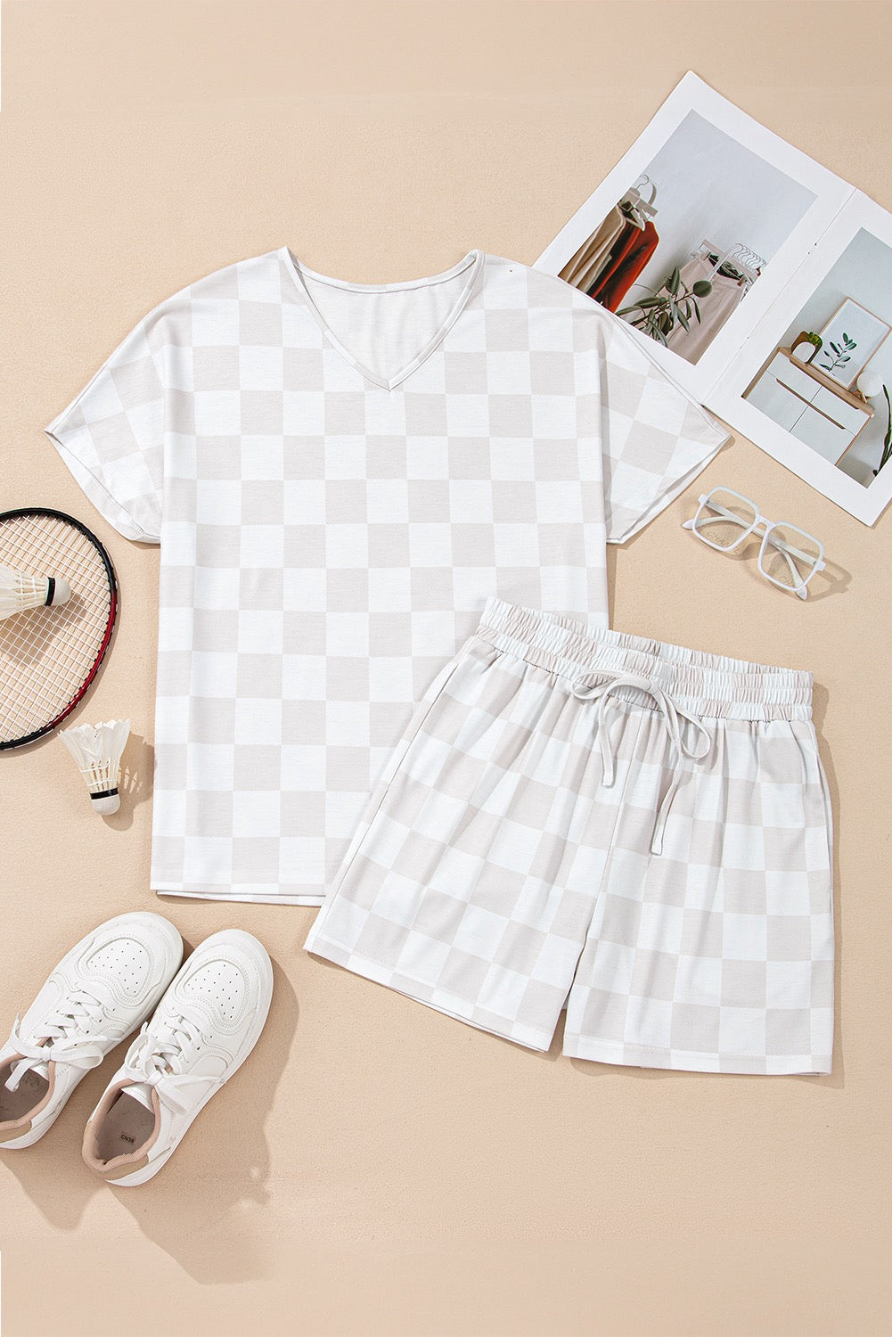 Beige Checkered Set LT