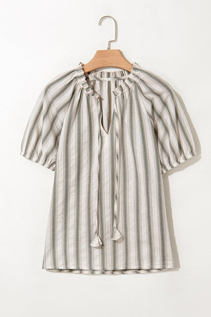 Grey Striped Blouse RTS
