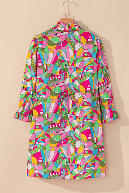 Abstract Button Up Dress LT