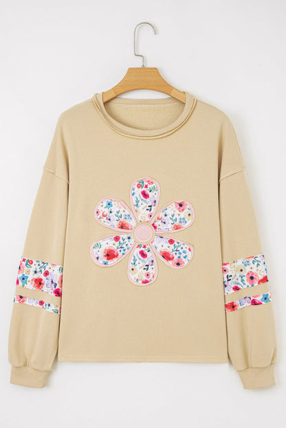 Floral Applique Baggy Top *THREE COLORS* RTS