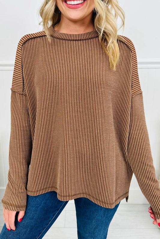 Khaki Ribbed Top LT