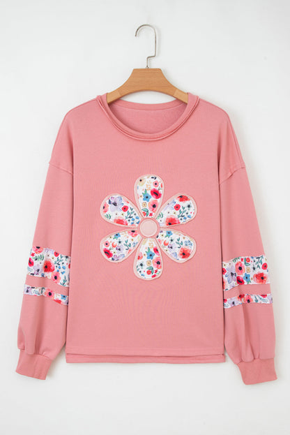 Floral Applique Baggy Top *THREE COLORS* RTS