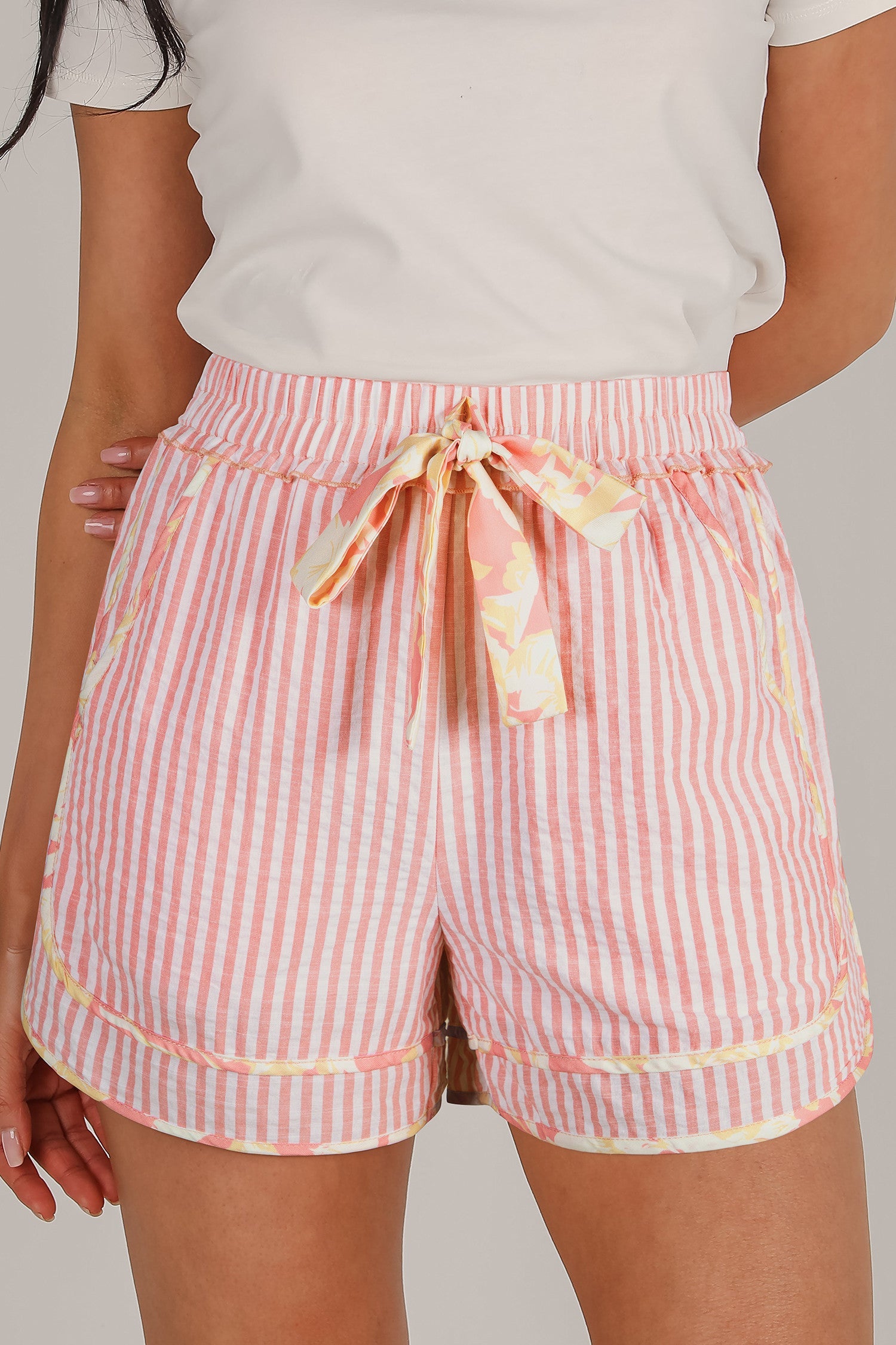 Pink Floral Trim Shorties LT