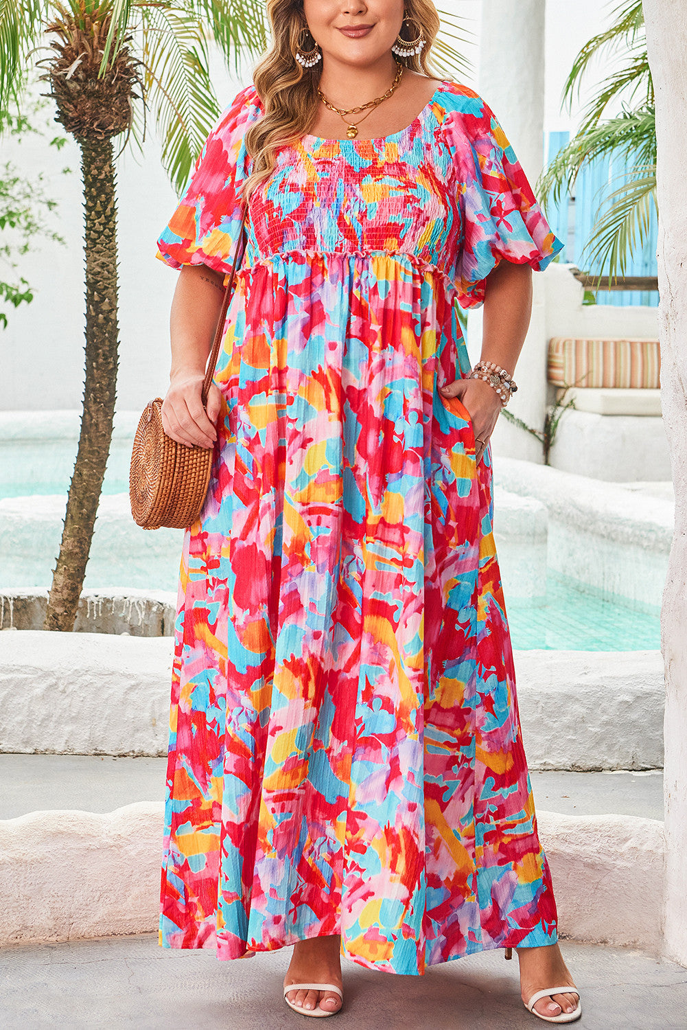 Rose Abstract Plus Dress LT