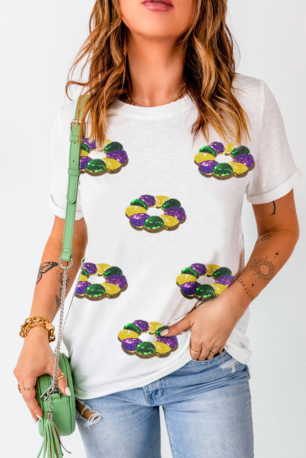 Sequin Mardi Gras Top RTS