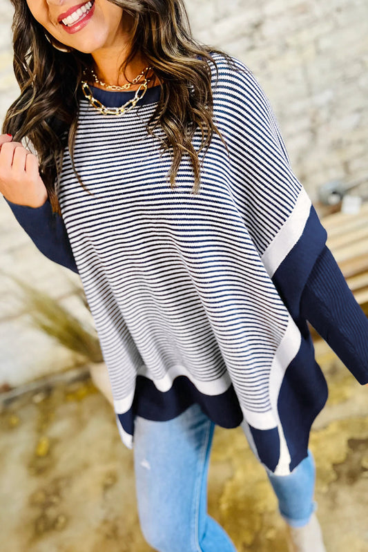 Stripe Dolman Oversized Tunic LT