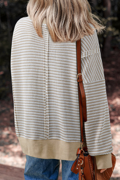 Stripe Ribbed Oversize Top LT