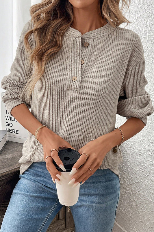 Henley Knit Top LT
